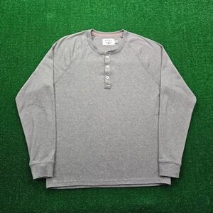 The Normal Brand Henley Shirt Mens Medium Gray Long Sleeve Pullover Casual